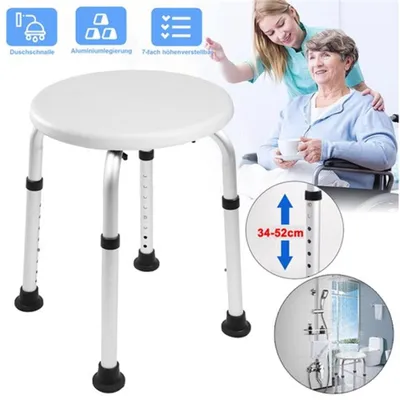 Obrázek produktu pro Sprchová židle Sprchové sedátko Koupelnová židle Sprchový stolek Koupelnový stolek Výškově nastavitelný 34–52 cm