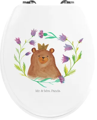 Produktbild von Mr. & Mrs. Panda WC Sitz Bär Königin - Weiß - Geschenk, Teddy, Mama, Toilettendeckel, Mom, Muttertag, WC-Sitz, Klodeckel, Klositz, Brille, Mutti, Lieblingsmensch, Mutter