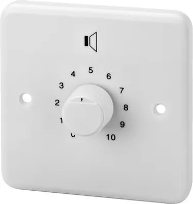 Zdjęcie produktu dla Monacor ATT-224/WS, Obrotowa regulacja głośności, Do zawieszenia na ścianę, Biały, 20 - 18000 Hz, 24 W, 85 mm