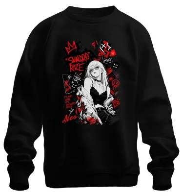Produktbild von It's Not Love It's Calculated Chaos Anime Japan Y2K Manga Sweatshirt Pullover, Schwarz, L