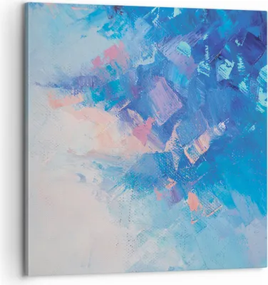 Produktbild von Bild auf Leinwand - Leinwandbild - Einteilig - Abstraktion blau gemalt - 60x60cm - Wand Bild - Wanddeko - Wandbilder - Leinwanddruck - Bilder - Wanddekoration - Leinwand bilder - AC60x60-4570