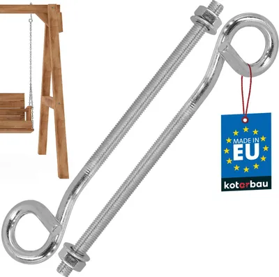 Produktbild von KOTARBAU® 2er Set Schaukelhaken Schraubhaken M10 210 mm Verzinkter Stahl Deckenhaken Haken zum Schrauben Schwerlasthaken Schaukel Haken
