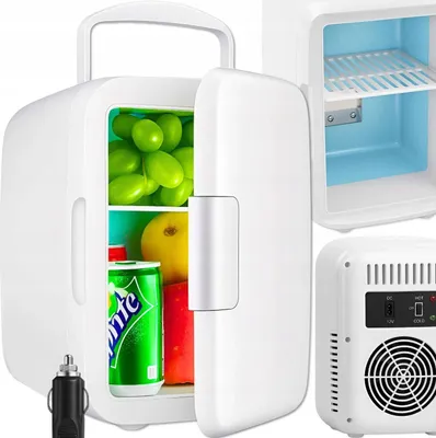Produktbild von Mini Kuehlbox 4L 12V Auto Kuehlschrank Kuehlt Und Waermt Thermobox 30W Camping Reise Leise Mit Einsatz Kabel 2m