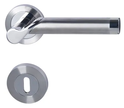 Produktbild von Rosettengarnitur für Zimmertüren mit Buntbartlochung, Schraubrosette Ø52mm