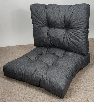 Produktbild von Rattani - Kissen/Auflage/Polster/Ersatzpolster für PE Rattansessel/Rattanmöbel Gr. 58 x 58 x 10 cm, 58 x 40 x 10 cm, Set 2 teilig, Lienen Steel -  EU