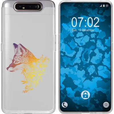 Produktbild von PhoneNatic Case kompatibel mit Samsung Galaxy A80 Silikon-Hülle Floral Fuchs M1-3