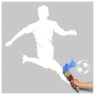 Produktbild von Drukant Malschablone Fußballer Fußball 100x100 cm