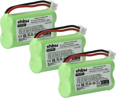 Produktbild von vhbw 3x Akku kompatibel mit Siemens Gigaset AS150, AS15, AS160, AS150 DUO, AS150 TRIO, AS145, C240 schnurlos Festnetz Telefon (700 mAh, 2,4 V, NiMH)