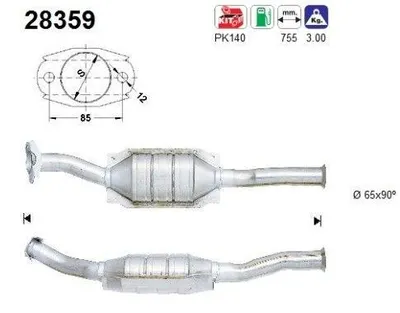 Produktbild von AS Katalysator Kat passend für PEUGEOT 306 Schrägheck (7A, 7C, N3, N5) 28359