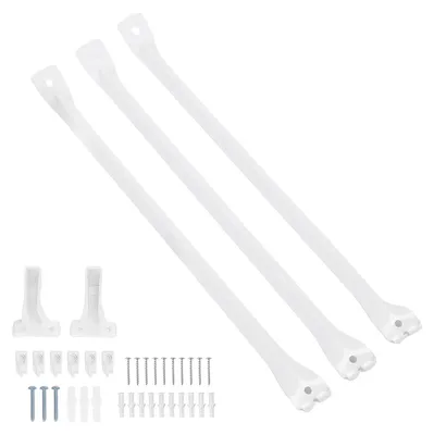 Productafbeelding van Set van 3 draadrekken, elk met een diameter van 30 cm, inclusief 17 metalen steunstangen, 6 klemmen, 2 eindbeugels met ankers en schroeven