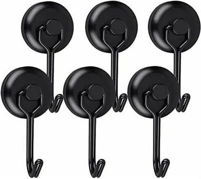Produktbild von Starker Magnethaken, Neodym-Magnet, schwarz, drehbarer Magnethaken, Magnethaken für Küche, Geschirrtuch, Brett, 6er-Pack, T-Audace