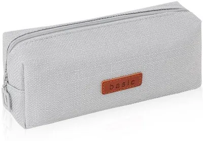 Produktbild von Unisex Etui, kleine Lederpennenhouder, Schultasche, Geschenk für Schule, Schreibbedarf (lichtgrijs)