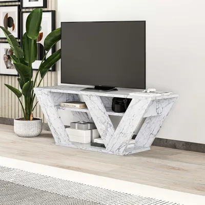 Immagine prodotto di Skye Decor, Pipralla - Marmo di Carrara, mobile TV, marmo di Carrara, pannelli truciolari rivestiti al 100% in melamina, 110 x 30 x 40 cm