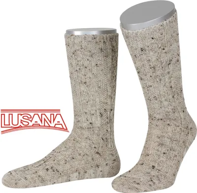 Lusana Shoppersocke Loden Tweed in braun