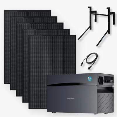 Produktbild von Sunshare RAY Balkonkraftwerk 1000 Wp, GLORY Speicher 1,5 kWh, Betonhalterung