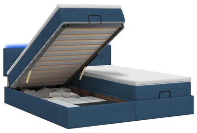 Immagine prodotto di Letto con contenitore e materasso LED, colore blu, dimensioni 200 x 200 cm