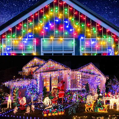 Lichtvorhang 20m 800 LED bunt IP44 Timer 8 Modi Weihnachten