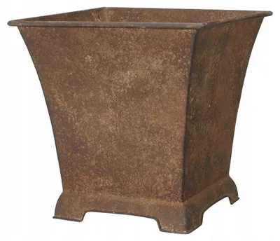 Image de Donika Pot Métal Rustique Marron Rouille 30 cm