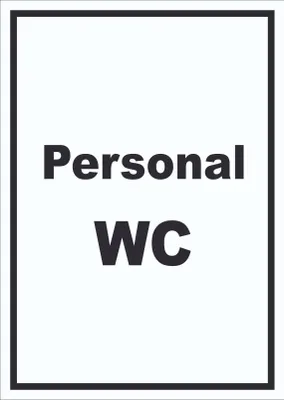 Produktbild von Personal WC Schild mit Text hochkant A3 Rückseite selbstklebend