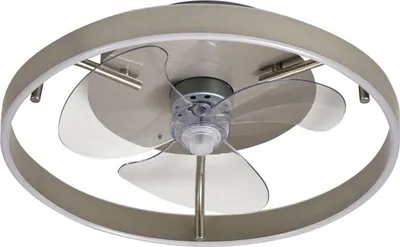 Produktbild von Lindby LED-Deckenventilator Momitu, silber, leise, Ø 50 cm