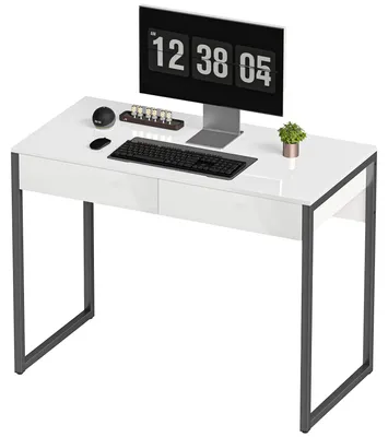 Produktbild von HOMCOM Schreibtisch 100 x 50 cm Computertisch Bürotisch mit 2 Schubladen Schwarz