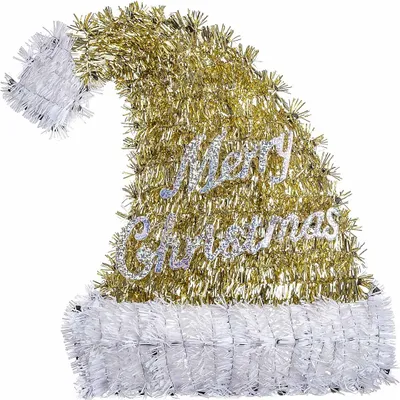 Produktbild von Edco Weihnachtsmütze Lametta "Merry Christmas" Türdeko 01738 ca. 27 cm gold