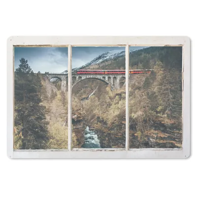 Produktbild von MuchoWow® Schreibtischunterlage Aussicht - Berg - Brücke 60x40 cm - XXL Mauspad - Großes Mauspad