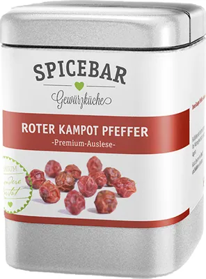 Produktbild von Spicebar Roter Kampot Pfeffer, ganz Inhalt 80g