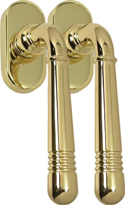 Produktbild von Fenstergriff Set 2 x FG Helena 1674 Messing poliert PVD Rasterolive Fensterbeschlag