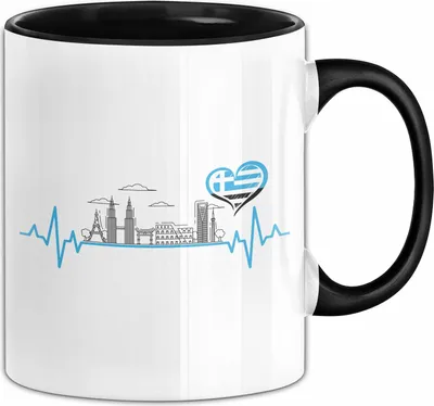 Produktbild von Bochum Tasse Herzschlag Herz Ruhrpott Kohle Heimat Bochum Stadt Kaffee-Becher  (Schwarz)