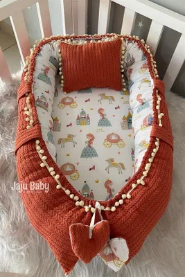 Produktbild von Jaju Baby Babynestchen mit Kopfkissen 70 x 40 cm Dunkelorange