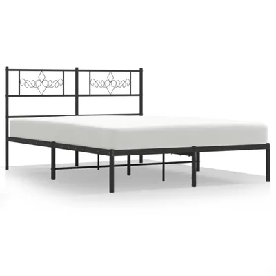 Produktbild von Möbel Bettgestell - Doppelbett - mit Kopfteil Metall Schwarz 140x200 cm - Polsterbett Klassische Betten CLORIS9962019