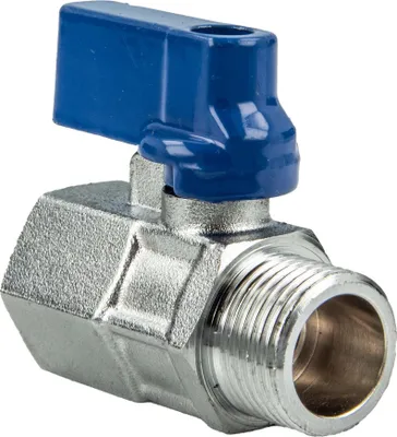 Produktbild von tecuro MINI Kugelhahn Innengewinde Rp 3/8 Zoll x Außengewinde G 3/8 Zoll (DN8), Messing vernickelt