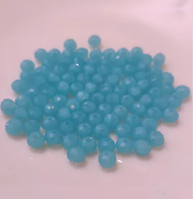 Immagine prodotto di Perle di vetro - Tipo sfaccettato - 140 pezzi - 4 mm - Blu chiaro