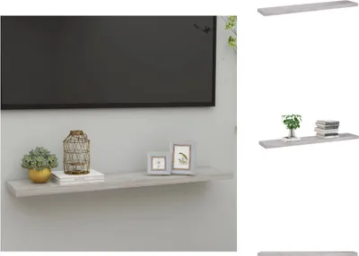 Immagine prodotto di vidaXL Scaffale galleggiante grigio cemento 120x23,5x3,8 cm MDF - Mensole a muro
