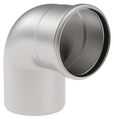 Image de Coude Blücher à 87,5°, EuroPipe, acier inoxydable 1.4301, avec 2 raccords, 110 mm, 1 pièce