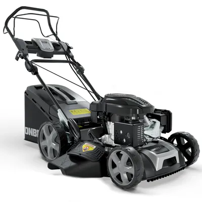 Produktbild von ONBEST TXC-3651 Benzin Rasenmäher mit Antrieb | 51 cm Schnittbreite | 6,5 PS | Doppelmesser | 5in1 | Mulchkit | 60L Fangkorb