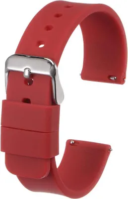 Image de Bracelet souple en silicone rouge foncé de 12 mm avec fermoir en acier inoxydable