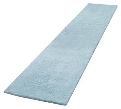 Produktbild von TT Home Hochflor Teppich Schlafzimmer Shaggy Kunstfell Flauschig Kaninchenfell Imitat In Türkis Größe 80x300 cm