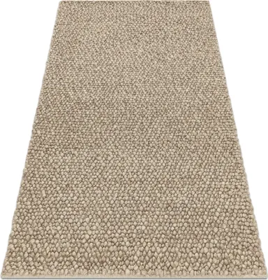 Zdjęcie produktu dla Dywan wełniany TAHAR 99005C  - RĘCZNIE TKANY pętęlkowy, jednolity beżowy 120x180 cm
