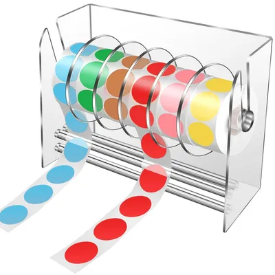 Produktbild von Selbstklebende Etiketten, Acryl-Aufkleberspender mit 6 Rastern, Etiketten-Aufbewahrungsregal