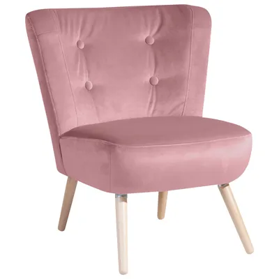 Produktbild von Max Winzer Sessel Neele - Samtvelours rosé - Maße: 69 x 68 x 80 cm