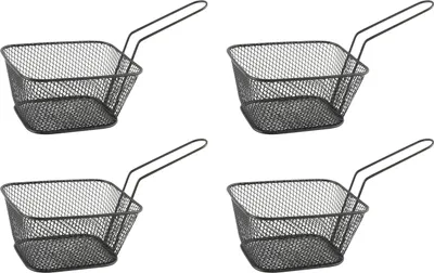 Produktbild von Servierkörbe - 14 x 11 cm - Schwarz - Metall - 4er Set
