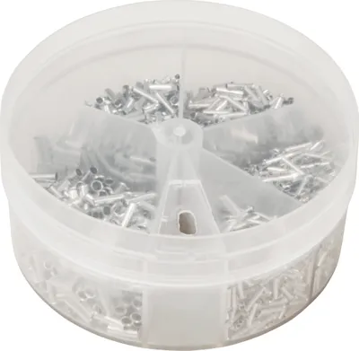 Produktbild von Aderendhülsen-Sortiment McPower, 0,5-2,5mm², unisoliert, Streudose, 1.900-teilig