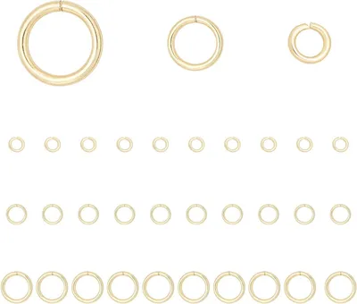 Productafbeelding van Open Ringetjes - Sieraden Onderdelen - Sieraden Maken - Mix van 3 maten - 30 stuks - Goudkleurig