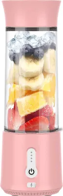 Obrázek produktu pro OKWISH 500ml Přenosný Mixér na Smoothies a Shakes, Smoothie Maker To Go, Mini Stojanový Mixér s 6 Nerezovými Čepelkami, Nabíjecí Typ-C Přenosný Mixér - Růžový