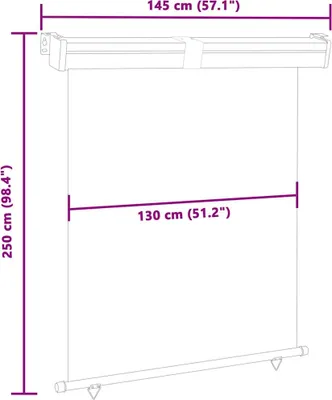 Productafbeelding van vidaXL Balkonzonwering met zijschermen, 145x250 cm, bruin
