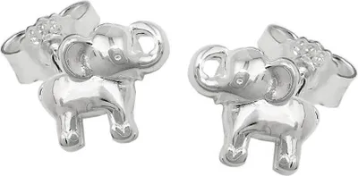 Produktbild von Paar kleine Ohrstecker Ohrringe 6x7mm mit Elefanten 925 Silber glänzend Kinder