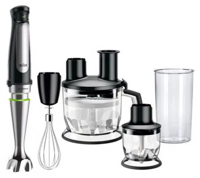 Image de Braun MultiQuick 7 MQ 7085, Mixeur plongeant, 1,2 m, 1000 W, Noir, Acier inoxydable