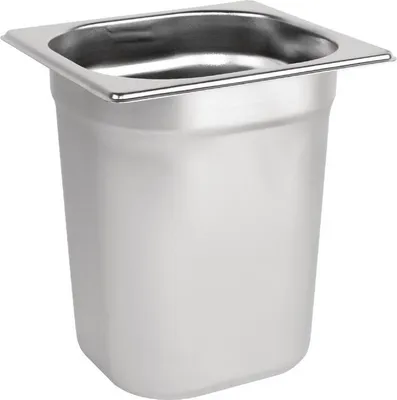 Zdjęcie produktu dla Pojemnik GN Vogue ze stali nierdzewnej 20cm GN1/6